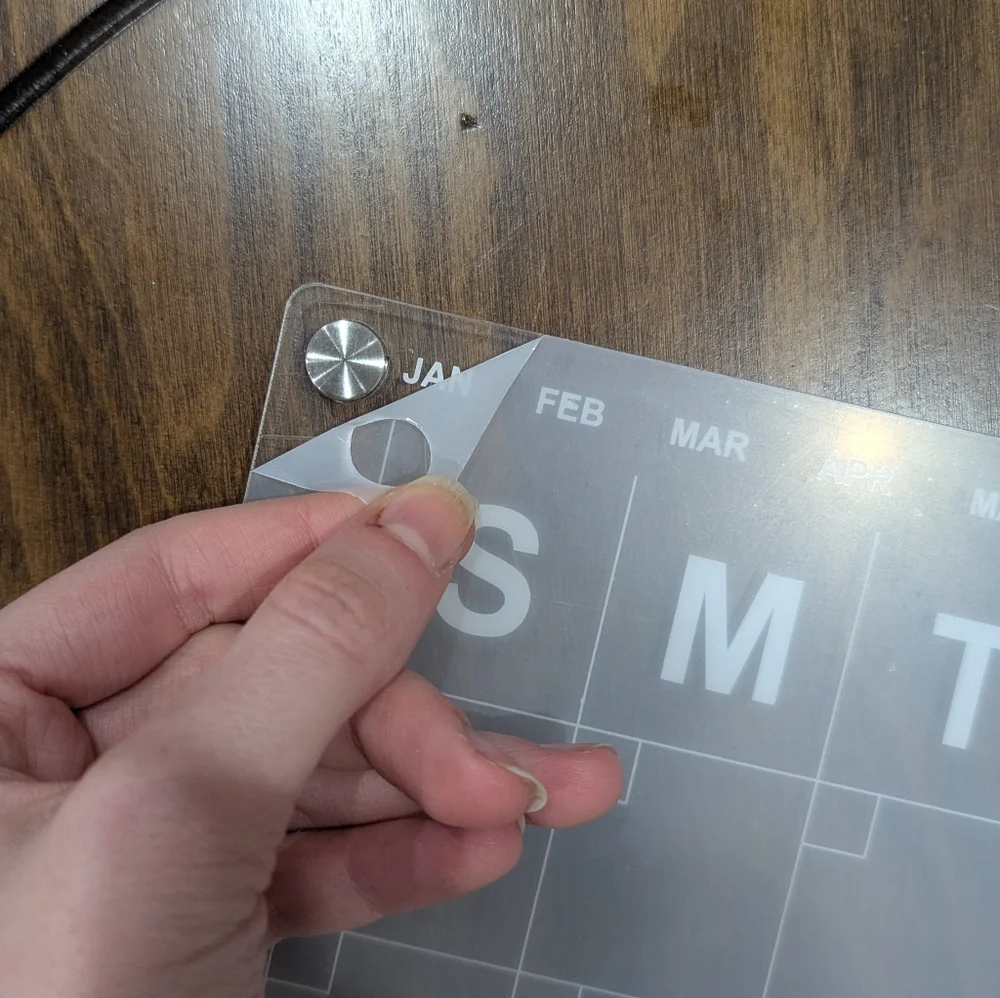 Clear Acrylic Wall Calendar With Dry Erase Markers And Magnet Covers